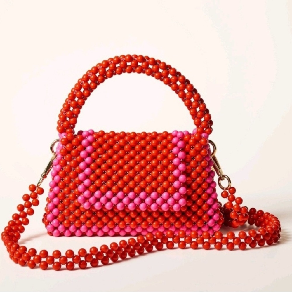 KATE SPADE x Target Colorblock Beaded Crossbody Bag in Red and Pink